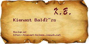 Kienast Balázs névjegykártya